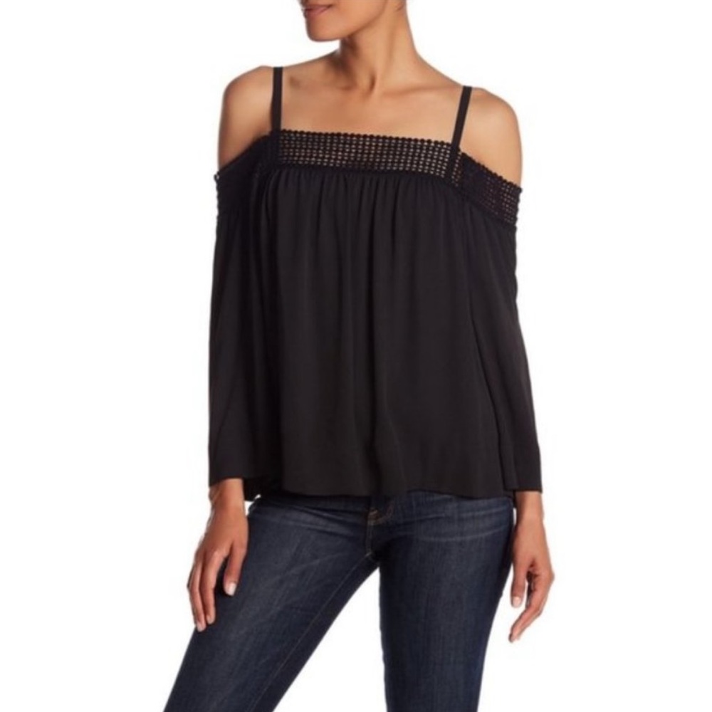 Rebecca Minkoff Sirena blouse top in black adjustable straps. size XS